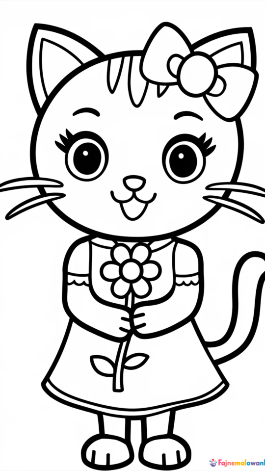 Kolorowanka Hello Kitty dla dziewczynek do druku i zabawy