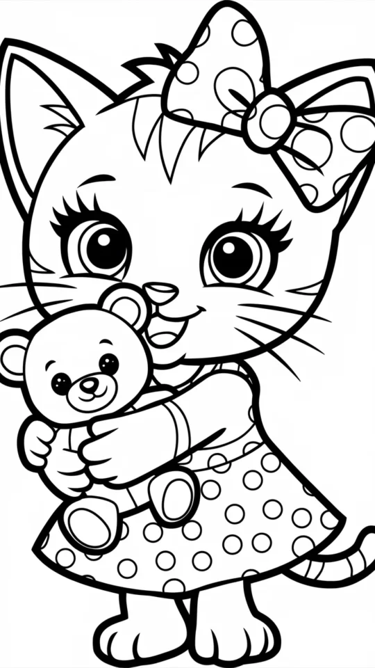 Kolorowanka Hello Kitty z misiem do druku dla dzieci
