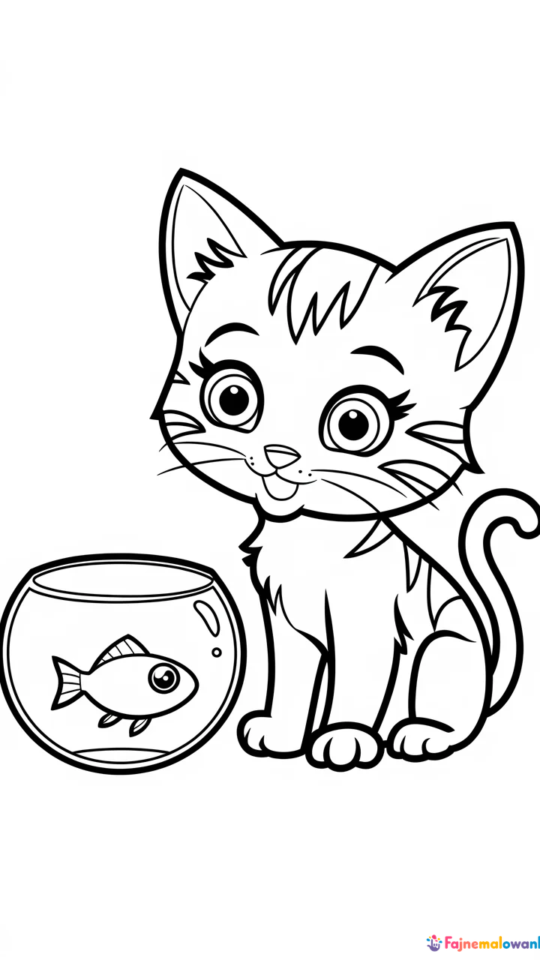 Kolorowanka Littlest Pet Shop: Kotek i Rybka do Druku