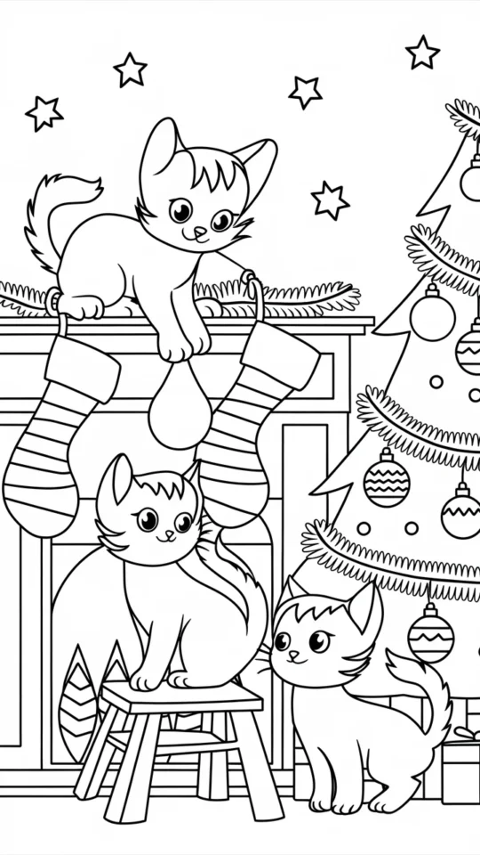 Kolorowanki Hello Kitty na Święta Bożego Narodzenia do druku