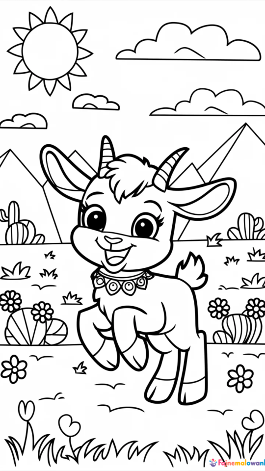 Kolorowanka kawaii: urocza alpaka do druku dla dzieci