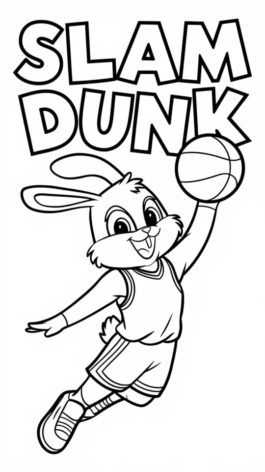 Kolorowanka Królik Bugs i LeBron James z Tune Squad do druku