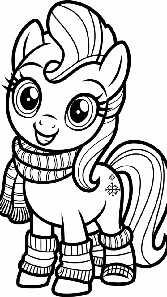 Świąteczne postacie z bajek My Little Pony do kolorowania