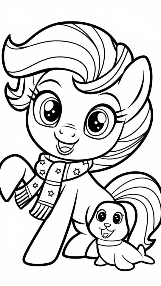 Kolorowanka z kucykami Pony do wydruku dla dzieci