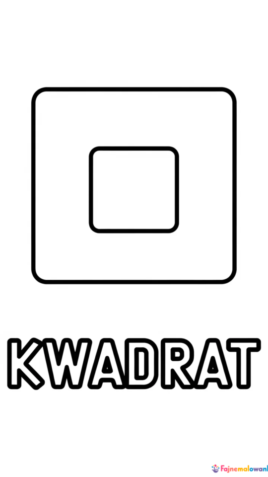 Kolorowanka dla dzieci: kształty – kwadrat do druku