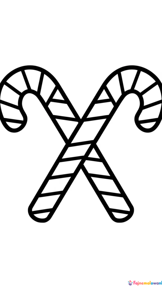 Kolorowanki z laskami cukrowymi do druku dla dzieci
