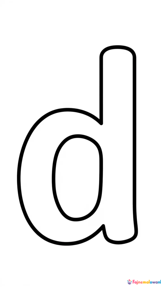 Kolorowanka z dużą i małą literą D dla dzieci do druku