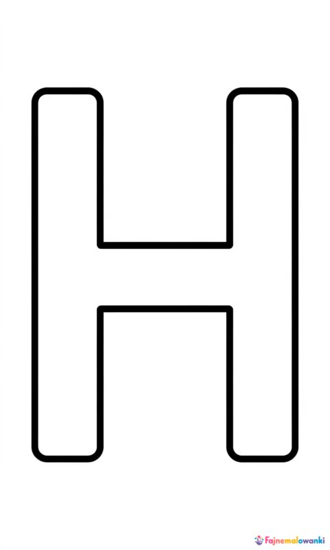 Kolorowanka litera H dla dzieci do nauki alfabetu
