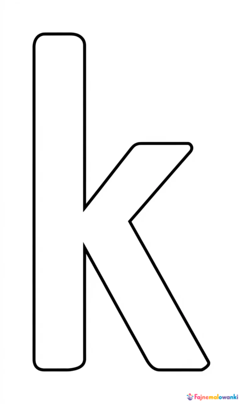 Kolorowanka litera K - mała i wielka litera do nauki alfabetu dla dzieci przedszkolnych - kolorowanki litera k