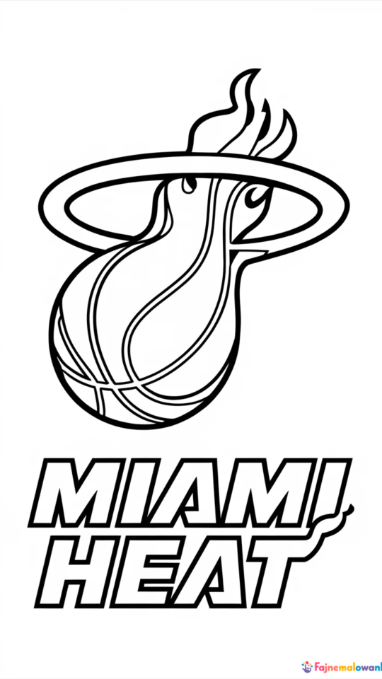 Kolorowanka dla dzieci: Miami Heat do druku i kolorowania