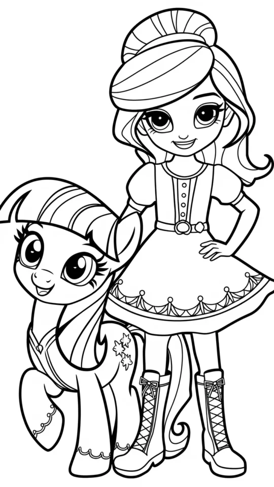 Kolorowanka My Little Pony: Rainbow Dash z Equestria Girls