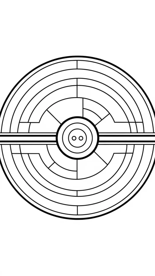 Kolorowanka do druku: Pokeball dla fanów Pokemonów do pokolorowania