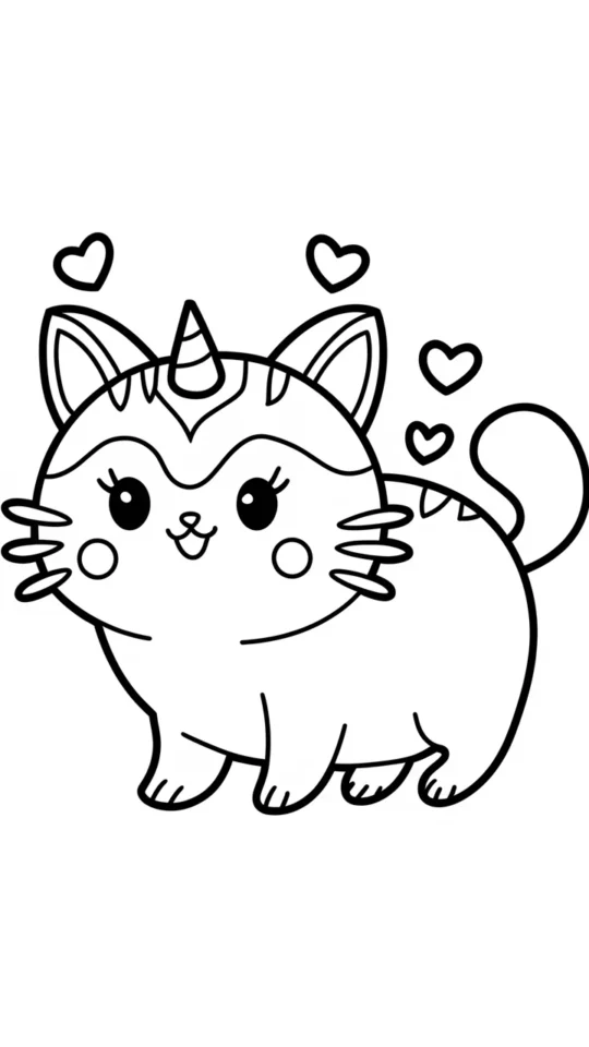 Kolorowanka Pusheen jako uroczy jednorożec do druku