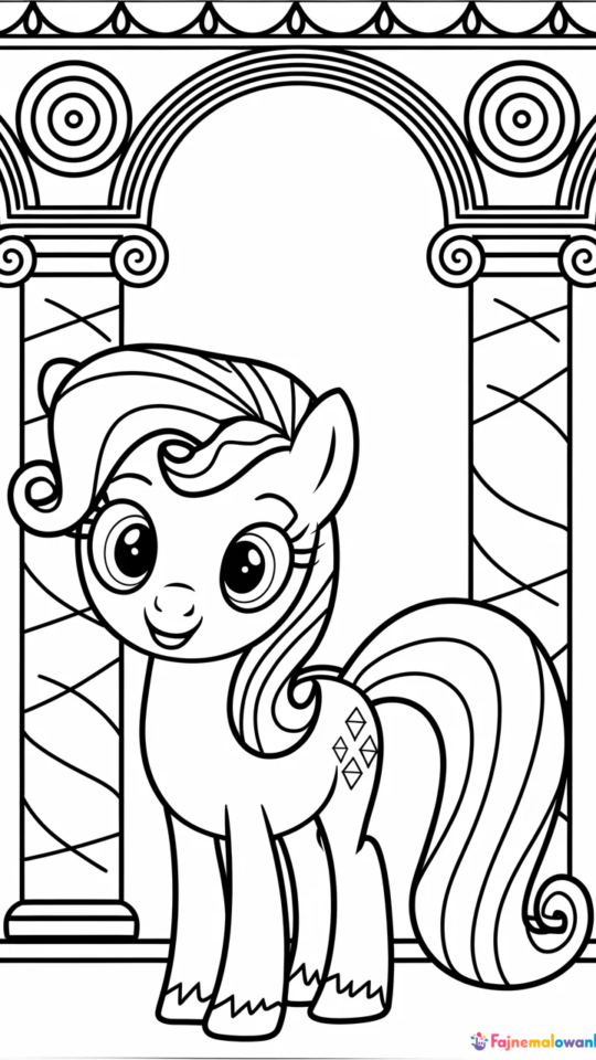 Kolorowanka Rainbow Dash z My Little Pony dla dzieci do druku