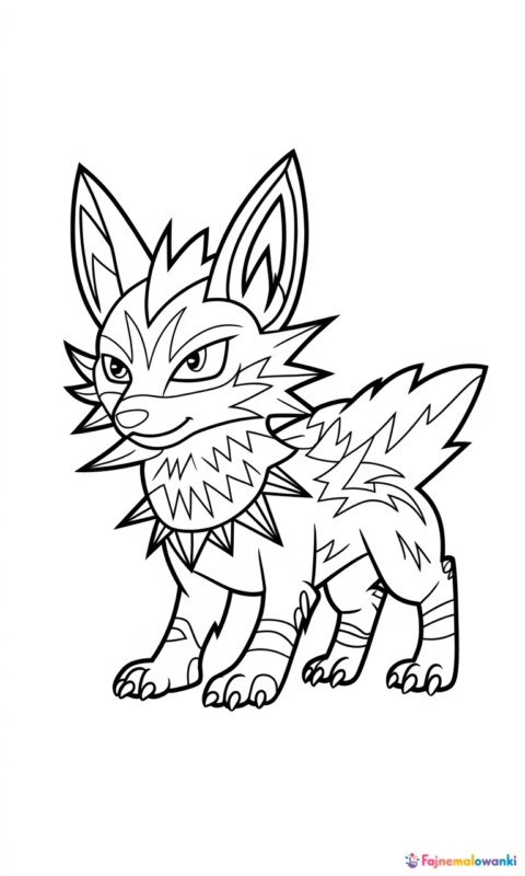kolorowanka dla dzieci z magicznym stworkiem przypominającym lisa z kolczastą sierścią do pokolorowania - kolorowanki pokemon