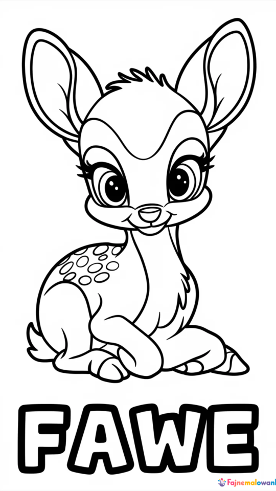 Kolorowanka Bambi do druku dla dzieci – leśne przygody