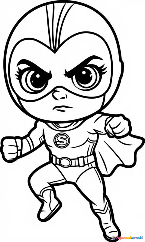 kolorowanka dla dzieci przedstawiająca małego superbohatera w masce i stroju do pokolorowania - pj masks pidzamersi kolorowanki