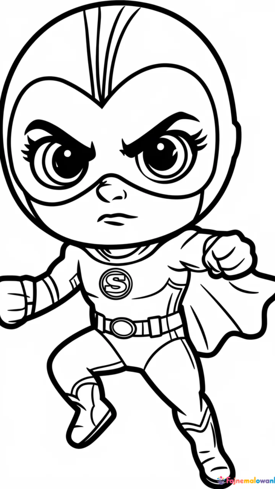 Kolorowanka Chibi Deadpool dla dzieci do druku i kolorowania