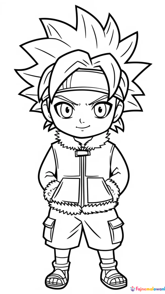 Kolorowanka Kiba Chibi z Naruto do druku dla dzieci