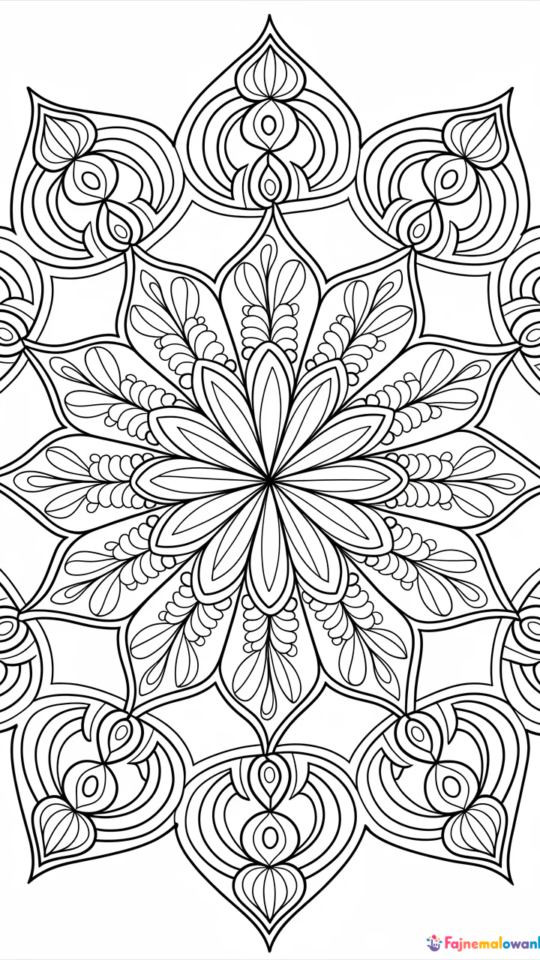 Kolorowanka mandala do druku dla relaksu i medytacji