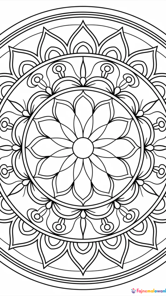 Kolorowanka mandala dla dorosłych do relaksu i medytacji