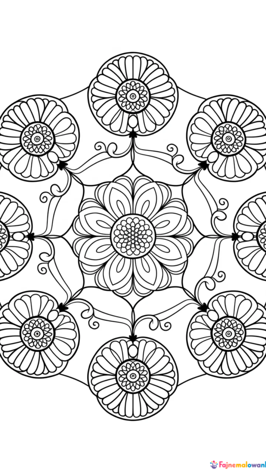 Kolorowanka mandala do pobrania i wydrukowania za darmo