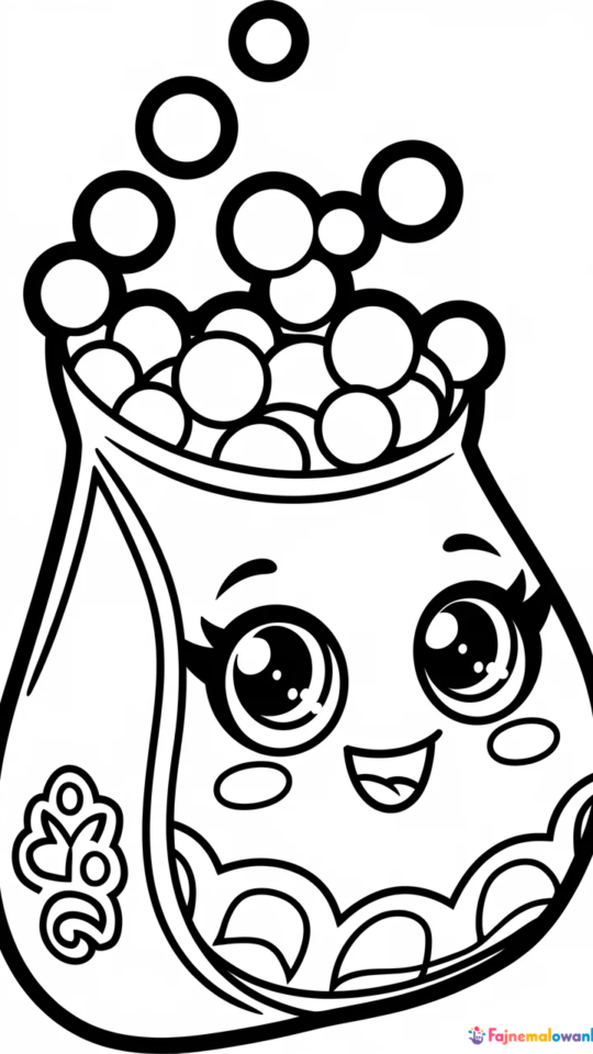 Kolorowanka z groszkiem Shopkins do druku dla dzieci