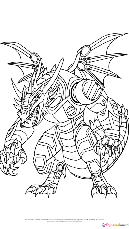 Kolorowanka Bakugan Saurus dla dzieci do druku i malowania