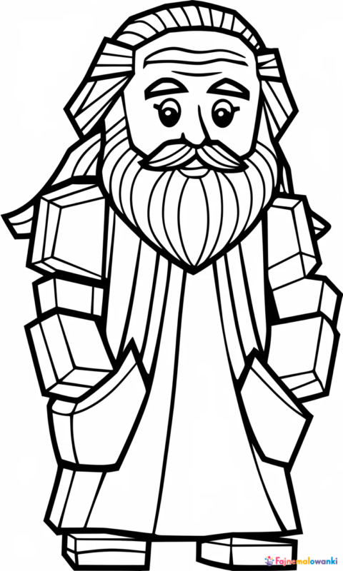 kolorowanka dla dzieci przedstawiająca postać mędrca w długiej szacie do pokolorowania