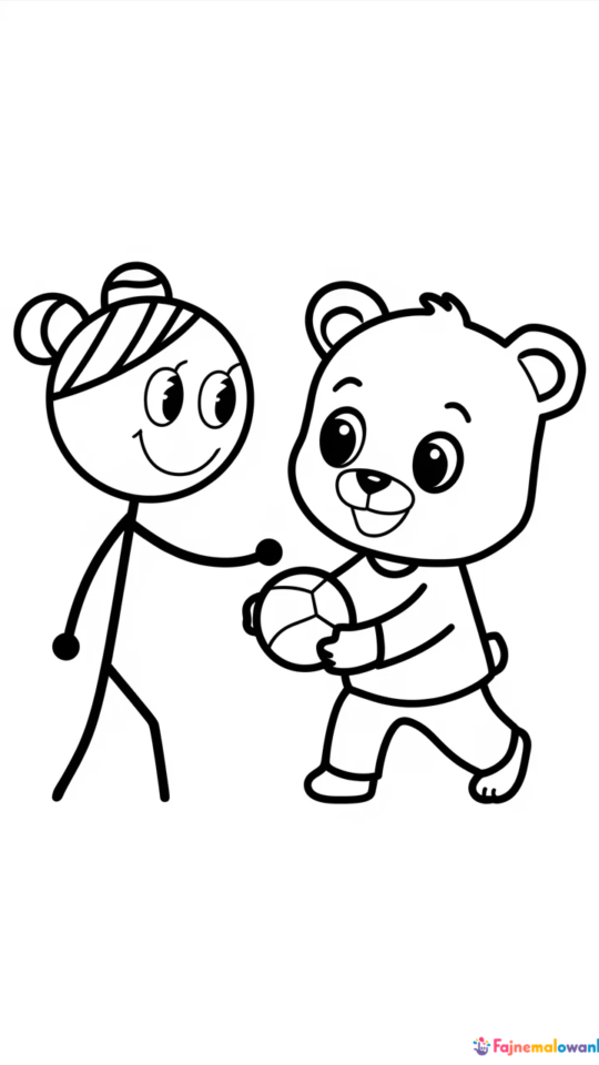 Kolorowanka do druku: Panda i Padget dla dzieci do wydruku