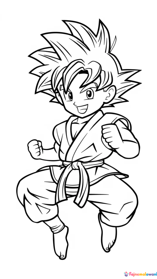 Kolorowanka Son Goku z Dragon Ball do druku dla dzieci
