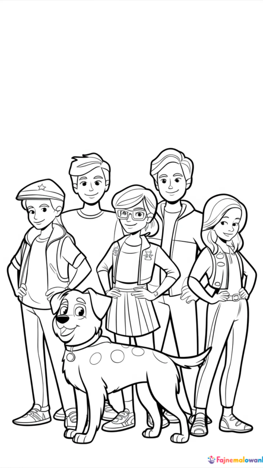 Kolorowanka Scooby-Doo i Przyjaciele do Druku dla Dzieci