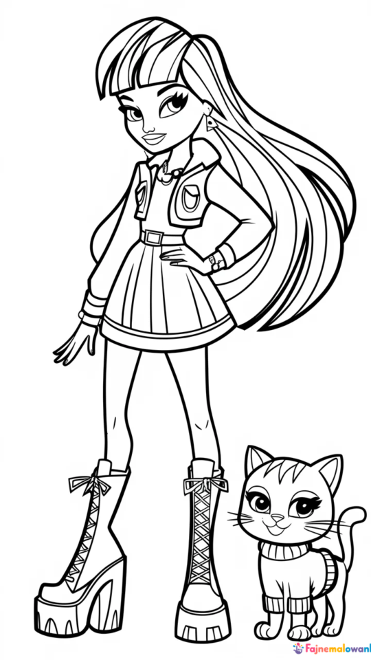 Kolorowanka Monster High: Czarodziejka do Druku dla Dzieci