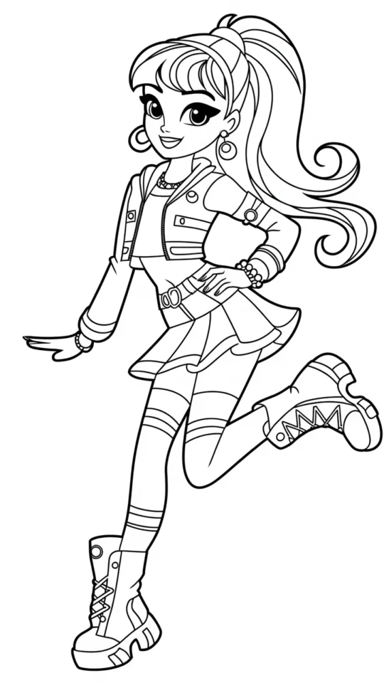 Kolorowanka do druku Monster High dla dzieci do pobrania