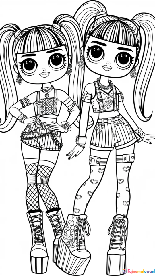 Kolorowanki Monster High: Bliźniaczki Koty do Druku