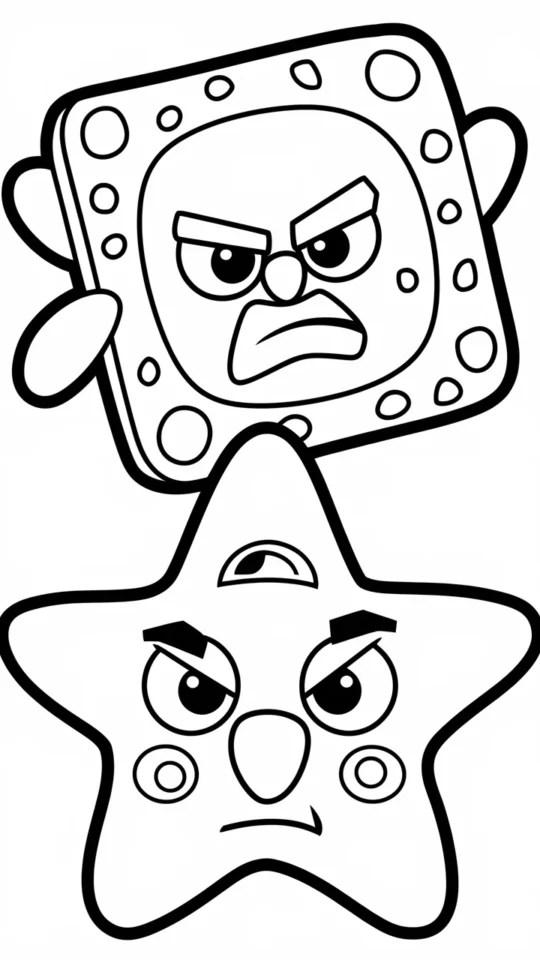 Kolorowanka: Spongebob Kanciastoporty i Patryk do druku