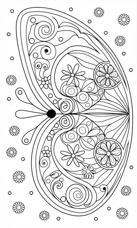 Kolorowanka dla dzieci z ozdobnym motylem w stylu mandali