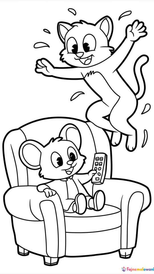 Kolorowanka Tom i Jerry do druku dla dzieci – zabawa i nauka