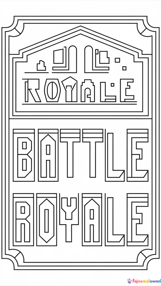 Kolorowanka z Logo Fortnite Battle Royale dla Dzieci do Druku