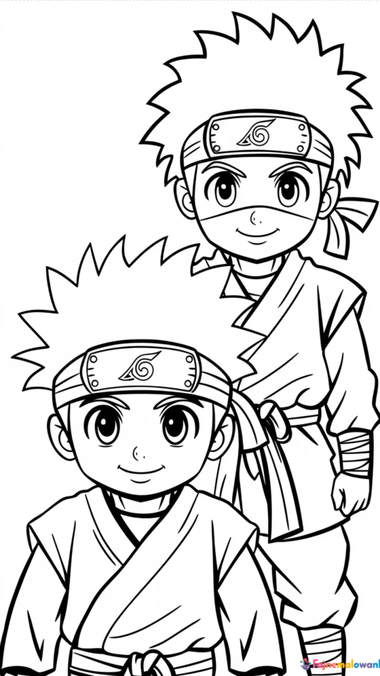 Kolorowanki do wydruku z postaciami z Naruto dla dzieci
