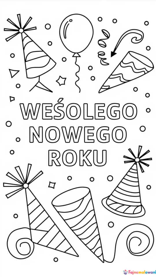 Kolorowanki na Nowy Rok dla dzieci do druku i zabawy