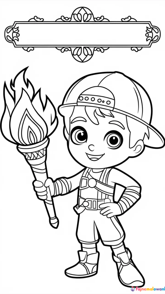 Kolorowanka dla dzieci: Legendarna postać Amber z Brawl Stars