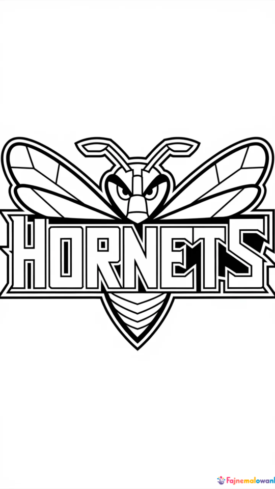 Kolorowanka dla dzieci z drużyną Charlotte Hornets NBA