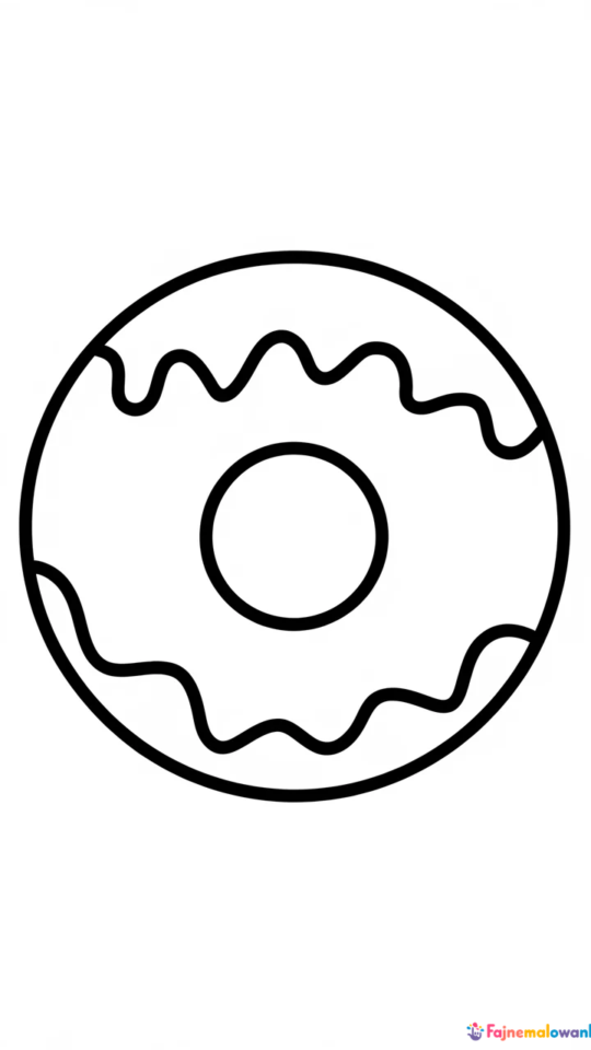 Kolorowanka do druku: Słodkie pączki i donuty dla dzieci