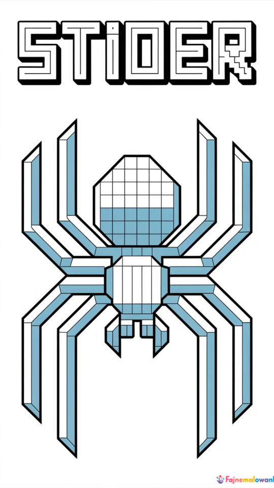 Kolorowanka Minecraft: Pajęczy Świat – Spider do Druku