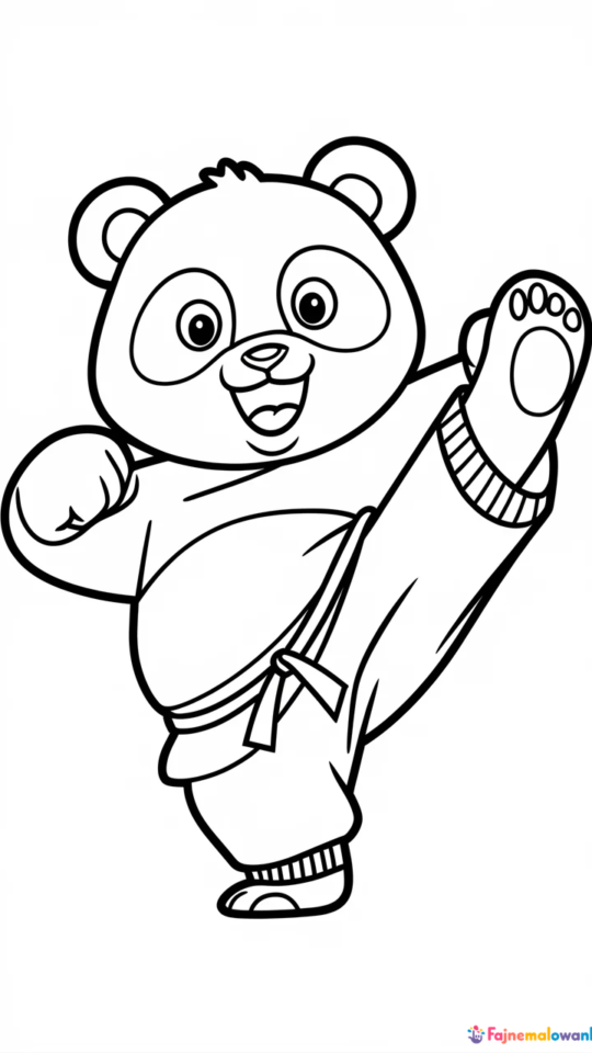 Kolorowanka z Po z Kung Fu Panda do druku dla dzieci