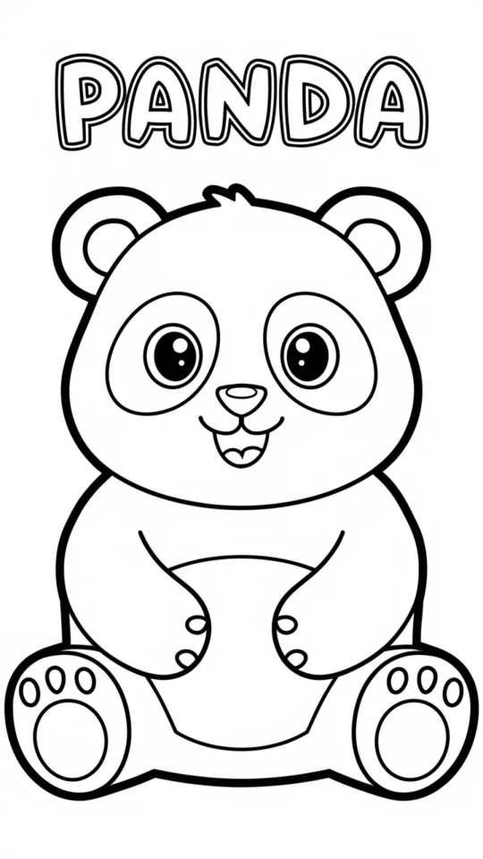 Kolorowanka do druku: Urocza panda dla dzieci do pokolorowania