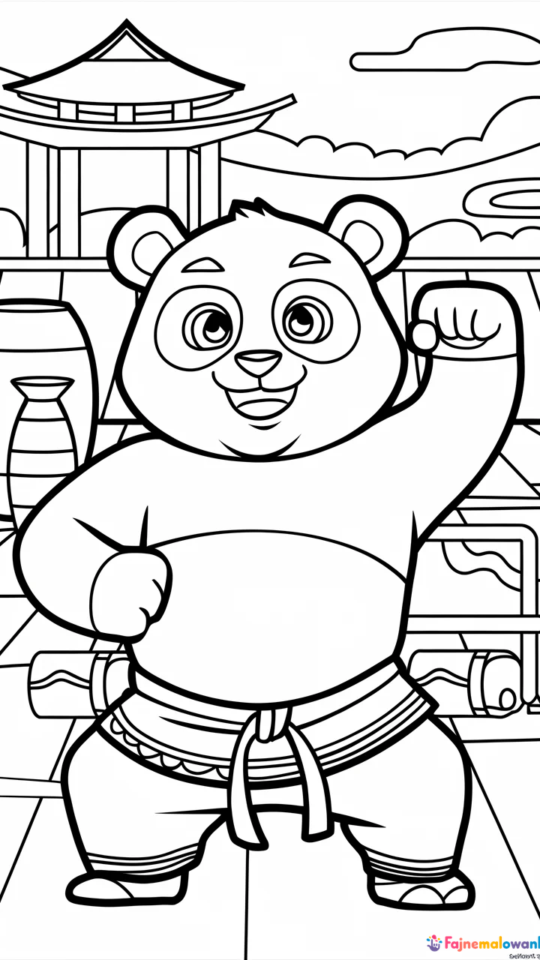 Kolorowanki z Kung Fu Panda dla dzieci do druku i zabawy