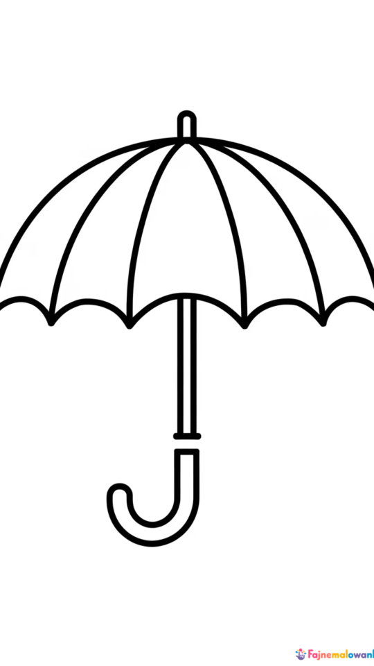 Kolorowanka do wydruku: parasol dla dzieci do pokolorowania