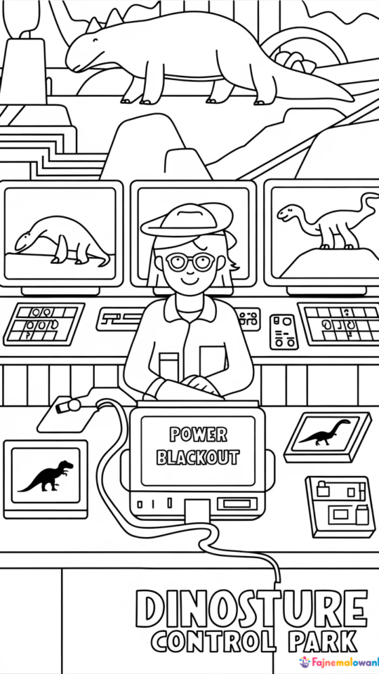 Kolorowanka do druku: Dinozaury z Jurassic World dla dzieci